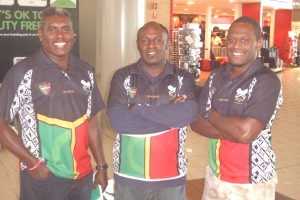 VRL Board Member Mr Leonard Ngwero, VRL President Mr Tom Carlo and Tour Captain Mr Jason Pakaosongi at Brisbane International Airport before departure last week.